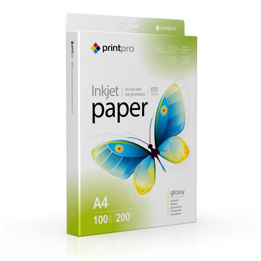 Фотопапір PrintPro глянцевий 200 г/м², A4, 100 арк. (PGE200100A4)