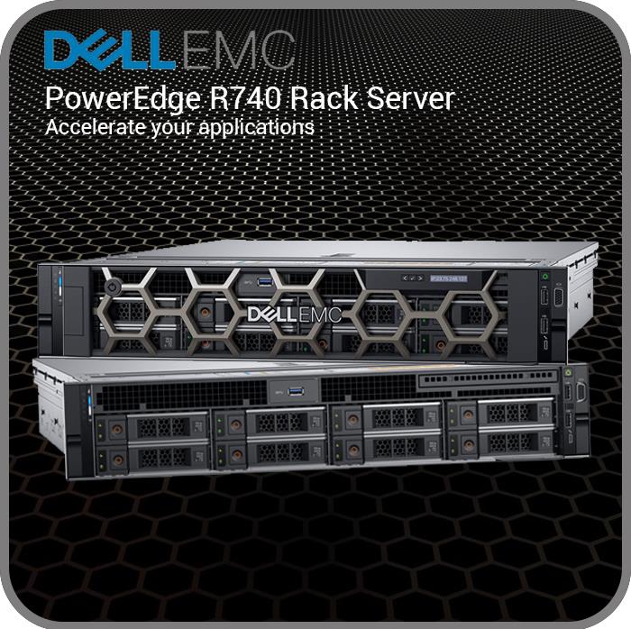 Сервер Dell EMC R740, 8LFF, noCPU, noRAM, noHDD, H740P, iDRAC9 Ent, 2x10Gb BT, RPS 750W, 3Yr PS