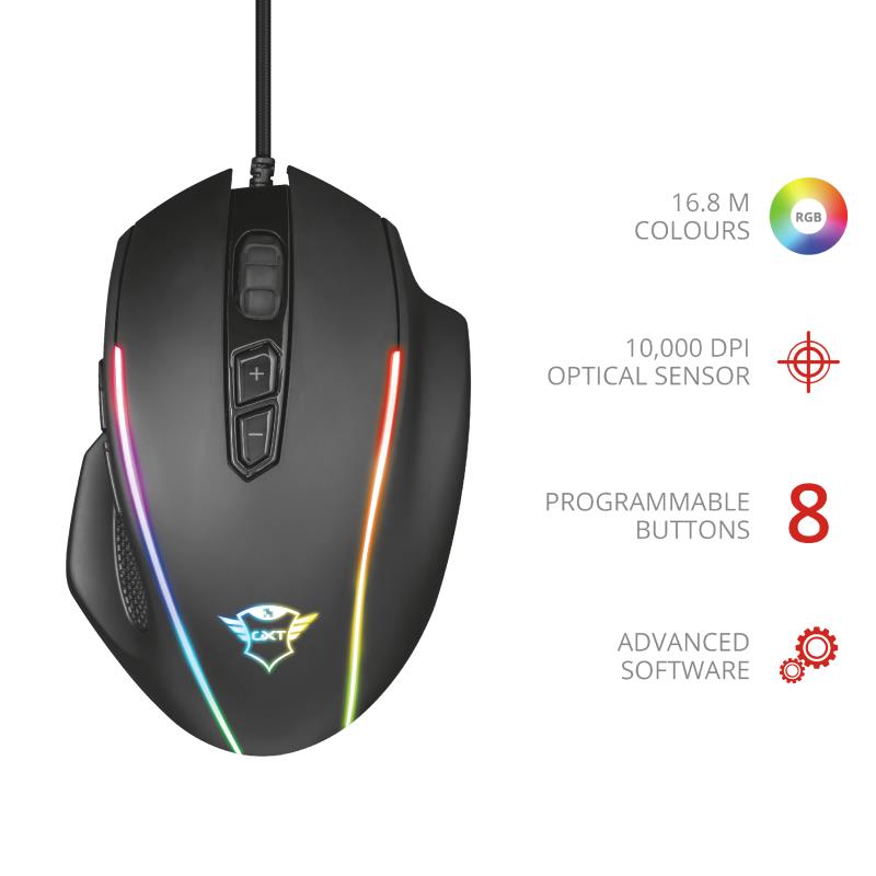 Миша ігрова Trust GXT165 CELOX RGB USB Black
