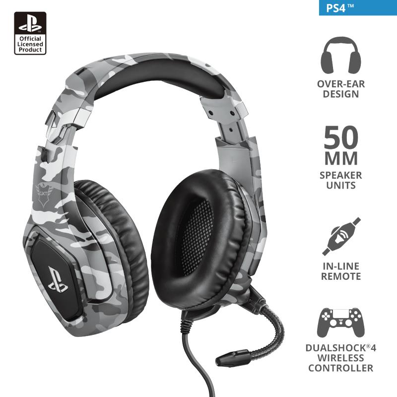 Гарнітура ігрова Trust GXT 488 Forze-G for PS4 Grey