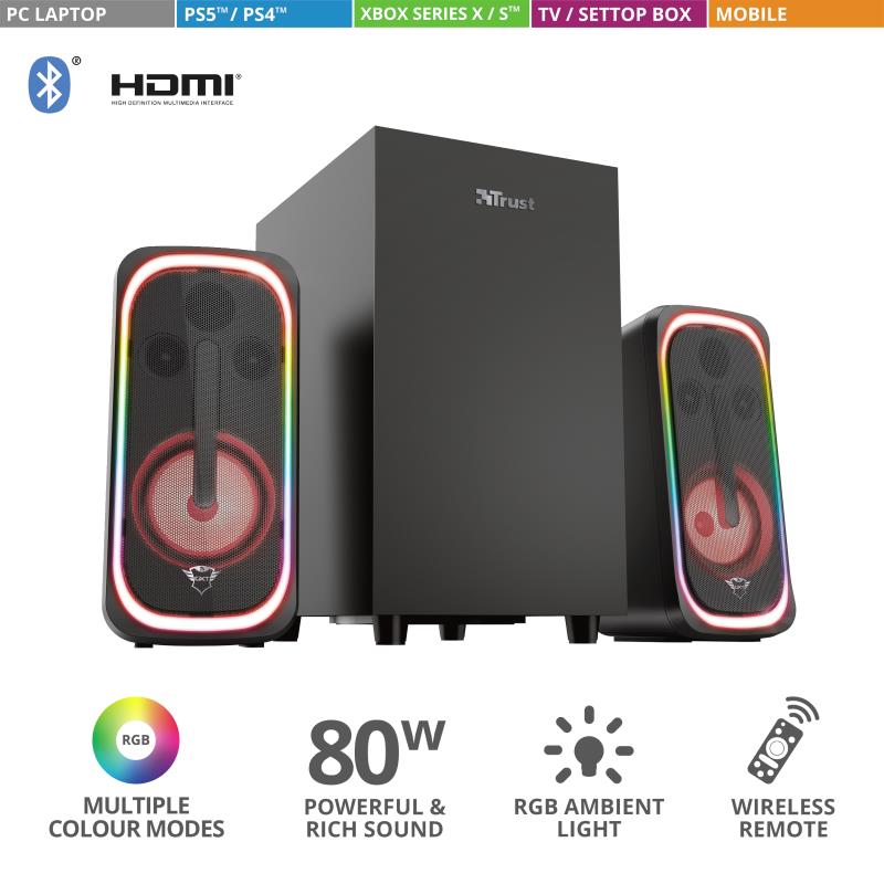 Акустична система (Колонки) Trust 2.1 GXT 635 Rumax RGB Black