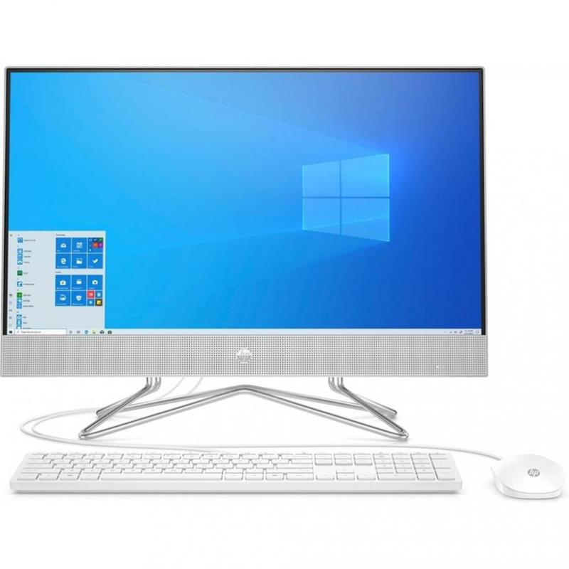 Персональний комп'ютер-моноблок HP All-in-One 23.8FHD/Intel i3-10100T/8/256F/ODD/int/kbm/DOS/White