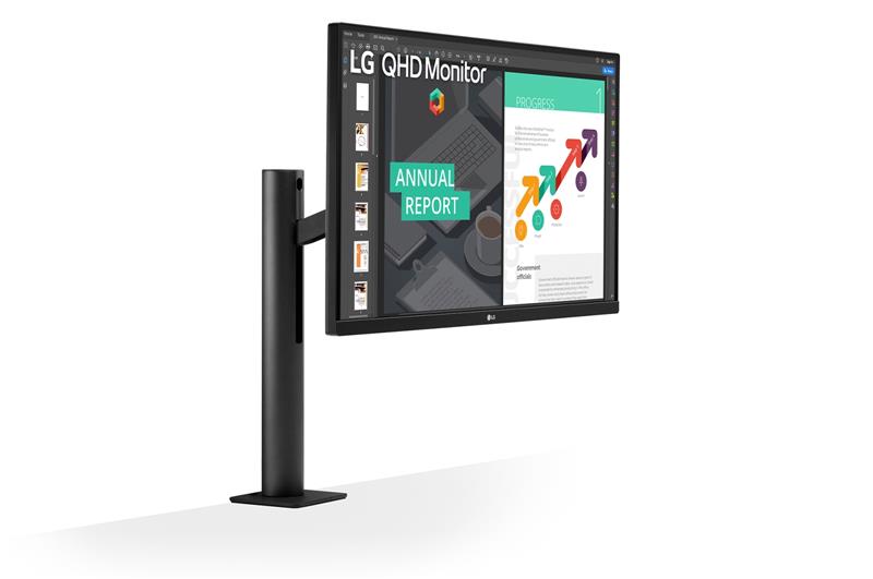 Монiтор LCD 27 LG 27QN880-B 2xHDMI, DP, USB-C, MM, IPS, Pivot, 2560x1440, 75Hz, 99%sRGB, HDR10, FreeSync