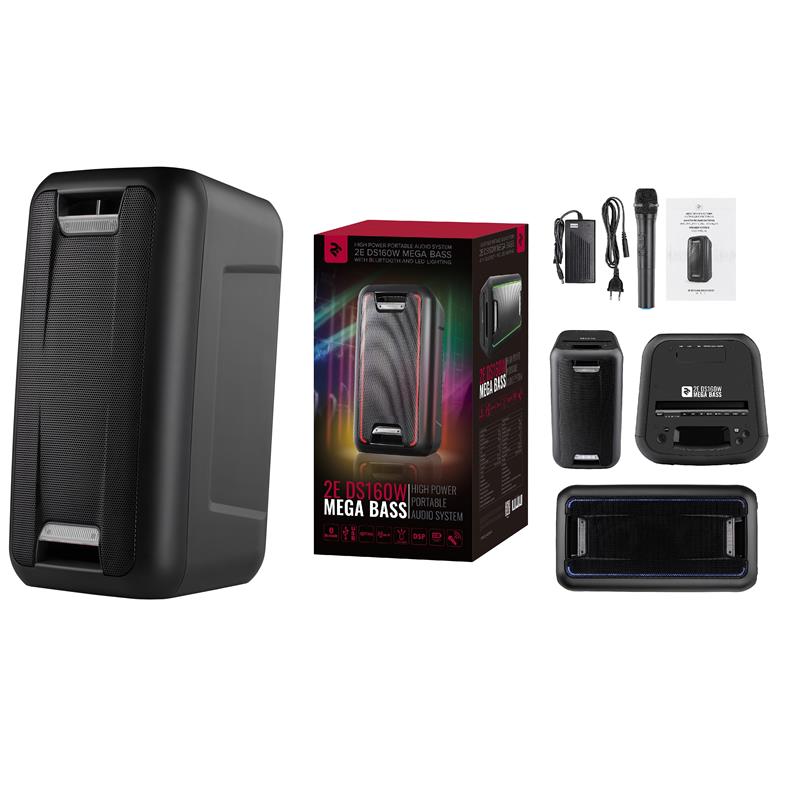Акустична система 2E DS160W MEGA BASS TWS, USB, LED, Wireless Mic