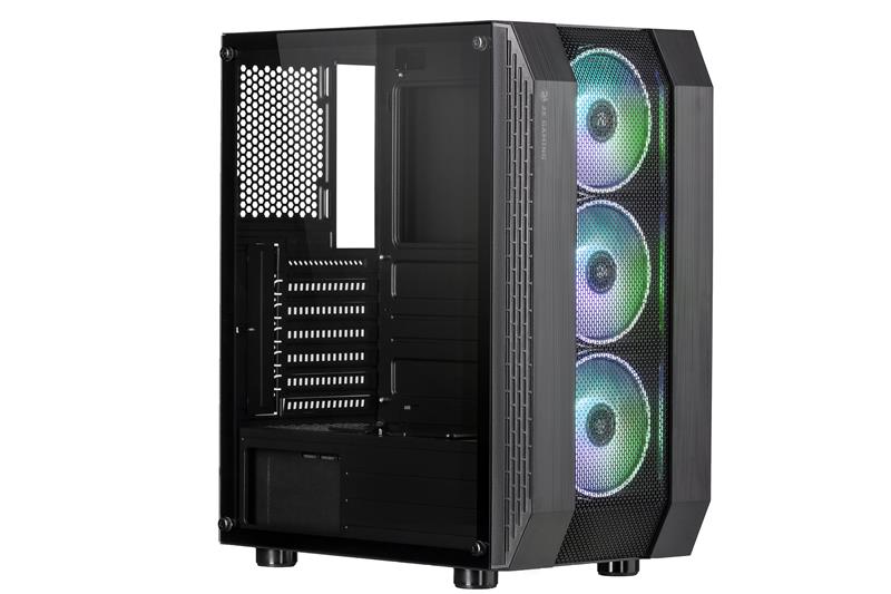 Корпус 2E GAMING DOMINATOR (G3305) MidT, 2xUSB2.0, 1xUSB3.0, 3x120мм ARGB, скло (бічна панель),без БЖ,чорний