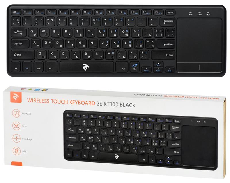 Клавіатура 2E Touch Keyboard KT100 WL BLACK