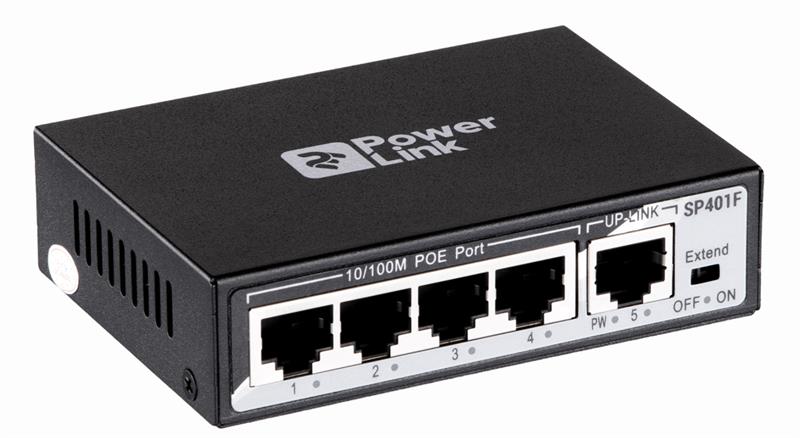 Комутатор 2E PowerLink SP401F 4xFE PoE, 1xFE Uplink, 50ВВт
