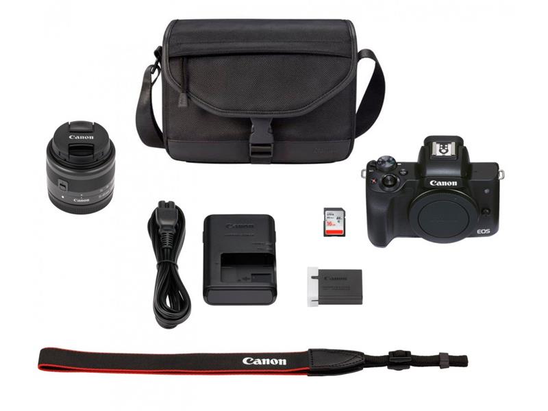 Цифр. фотокамера Canon EOS M50 Mk2 + 15-45 IS STM Kit Black + сумка SB130 + картка пам'яти SD16GB