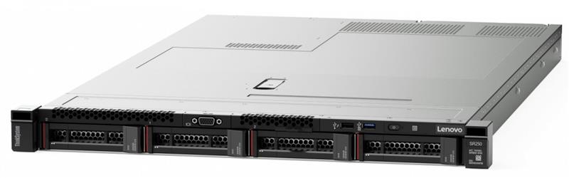 Сервер Lenovo ThinkSystem SR250 1x E-2224 4C, 3.4GHz, 71W/1x8GB/4xLFF/SW RD/1x300W fix/XCC Ent/Tls Sl Rail