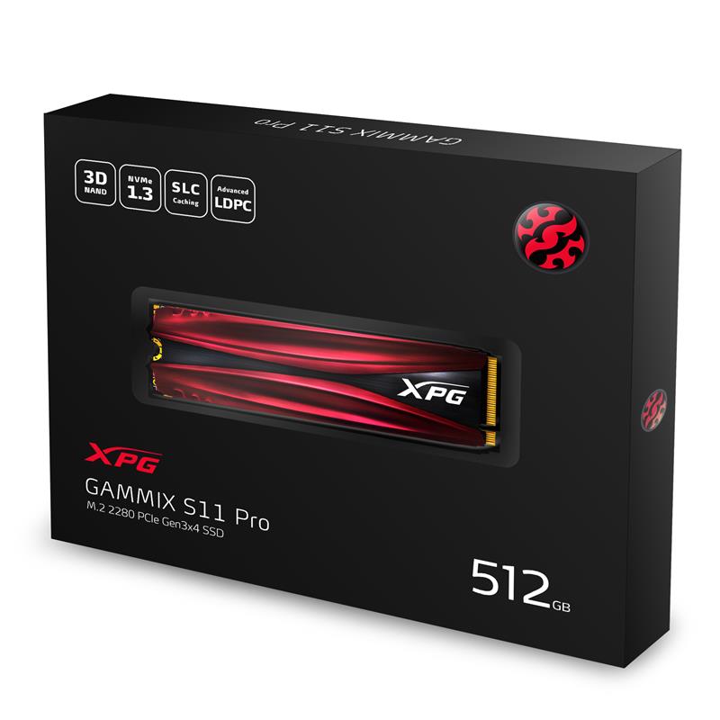 Твердотільний накопичувач SSD M.2 ADATA 512GB XPG GAMMIX S11 Pro NVMe PCIe 3.0 x4 2280 3D TLC