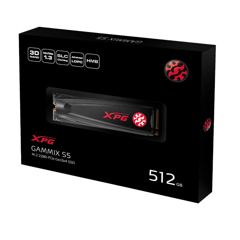 Твердотільний накопичувач SSD M.2 ADATA 512GB XPG GAMMIX S5 NVMe PCIe 3.0 x4 2280 3D TLC