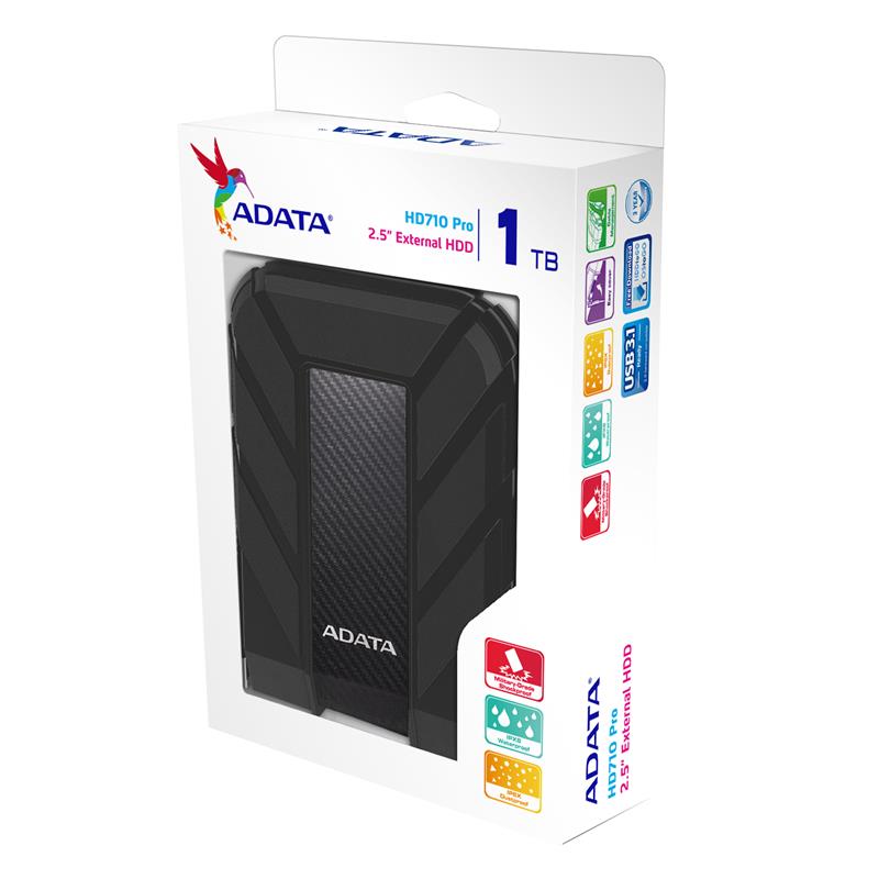 Жорсткий диск ADATA 2.5 USB 3.1 1TB HD710 Pro захист IP68 Black