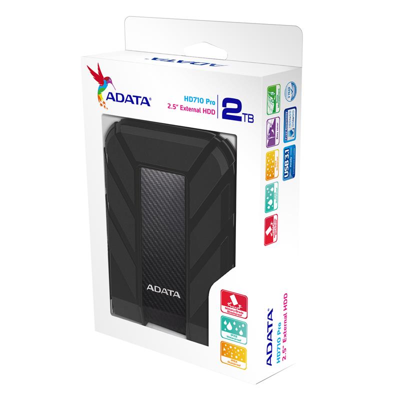 Жорсткий диск ADATA 2.5 USB 3.1 2TB HD710 Pro захист IP68 Black