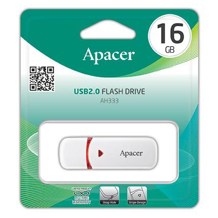 Накопичувач Apacer 16GB USB 2.0 AH333 White