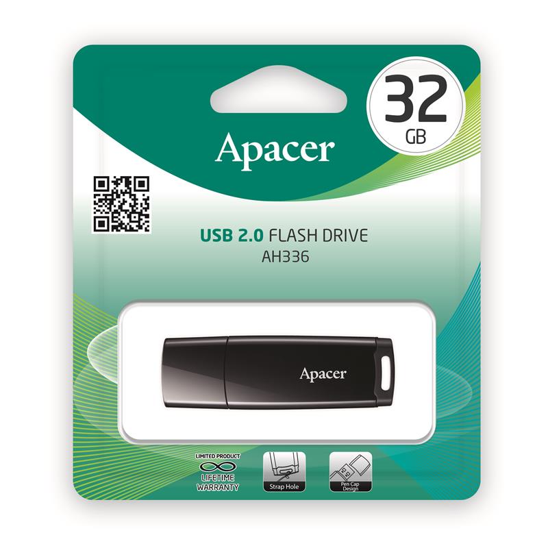 Накопичувач Apacer 32GB USB 2.0 AH336 Black