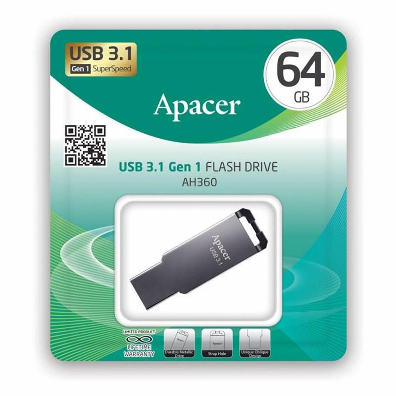 Накопичувач Apacer 64GB USB 3.1 AH360 Ashy
