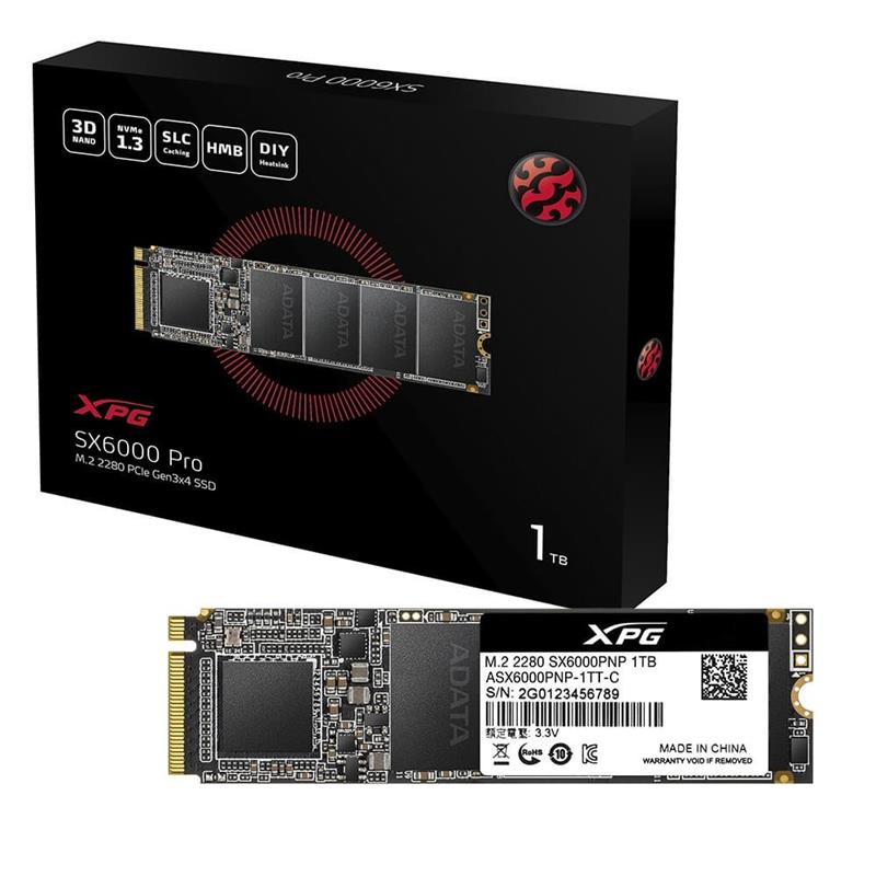 Твердотільний накопичувач SSD M.2 ADATA 1TB XPG 6000 Pro NVMe PCIe 3.0 x4 2280 3D TLC