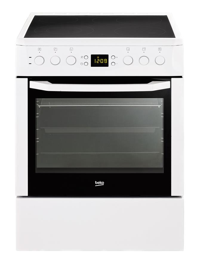 Плита електрична Beko CSM67302GW - склокераміка/60х60 см/дисплей/65л/8 програм/білий