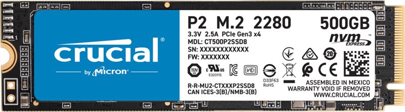 Твердотiльний накопичувач SSD M.2 Crucial 500GB NVMe PCIe 3.0 x4 P2 2280