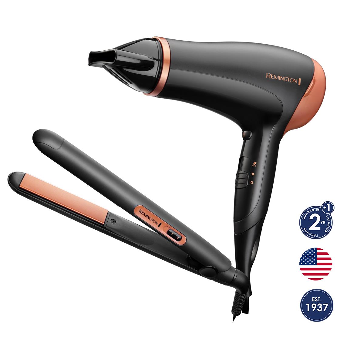 Подарунковий набір фен + випрямляч Remington D3012GP HAIRCARE GIFTPACK