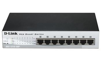 Комутатор D-Link DES-1210-08P 8xFE, PoE, WebSmart