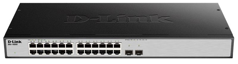 Комутатор D-Link DGS-1026X 24xGE, 2xSFP+, Некерований