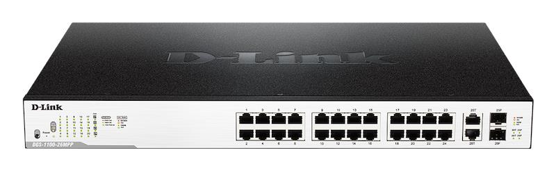 Комутатор D-Link DGS-1100-26MPP 24xGE PoE, 518Вт, EasySmart