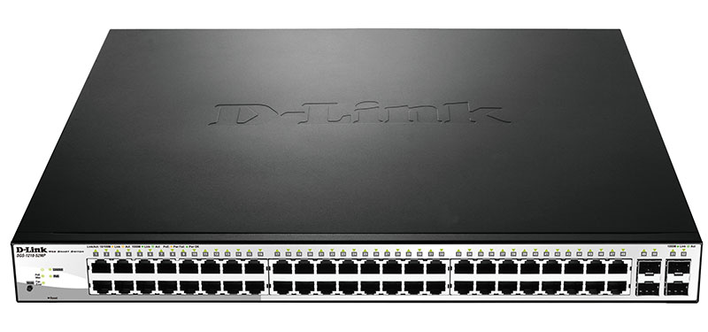 Комутатор D-Link DGS-1210-52MP 48xGE PoE, 4xGE/SFP WebSmart
