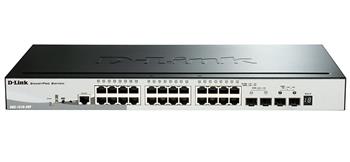Комутатор D-Link DGS-1510-28P 24xGE PoE, 2xSFP, 2xSFP+, SmartPro