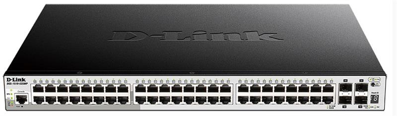 Коммутатор D-Link DGS-1510-52XMP 48xGE с РоЕ, 4xSFP+, SmartPro
