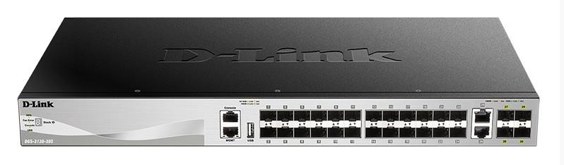 Комутатор D-Link DGS-3130-30S 24xSFP, 4xGE/SFP, 2x10GE, 4xSFP+, L3