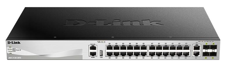 Комутатор D-Link DGS-3130-30TS 24xGE, 4xGE/SFP, 2x10GE, 4xSFP+, L3