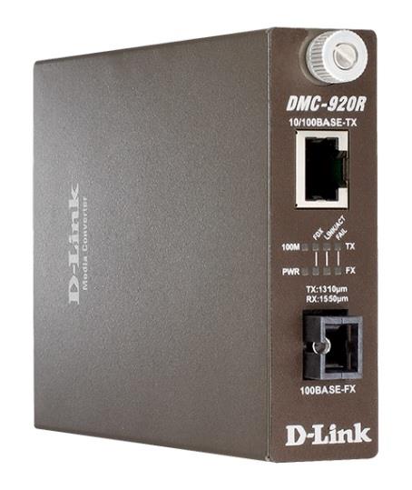 Медіаконвертер D-Link DMC-920R 1xFE, 1x100BaseFX SM, 20км, WDM, SC