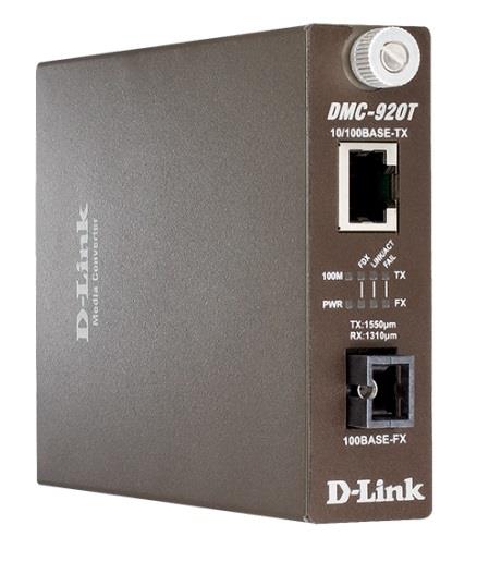 Медіаконвертер D-Link DMC-920T 1xFE, 1x100BaseFX SM, 20км, WDM, SC