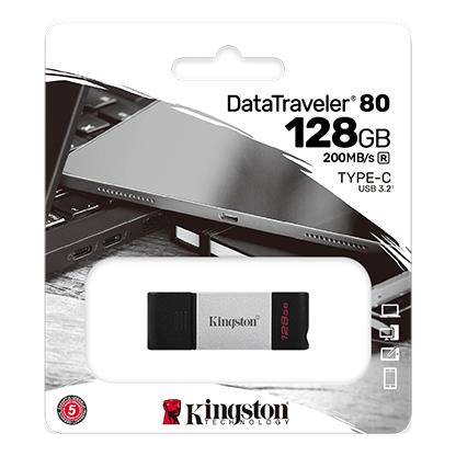 Накопичувач Kingston 128GB USB-C 3.2 Gen 1 DT80