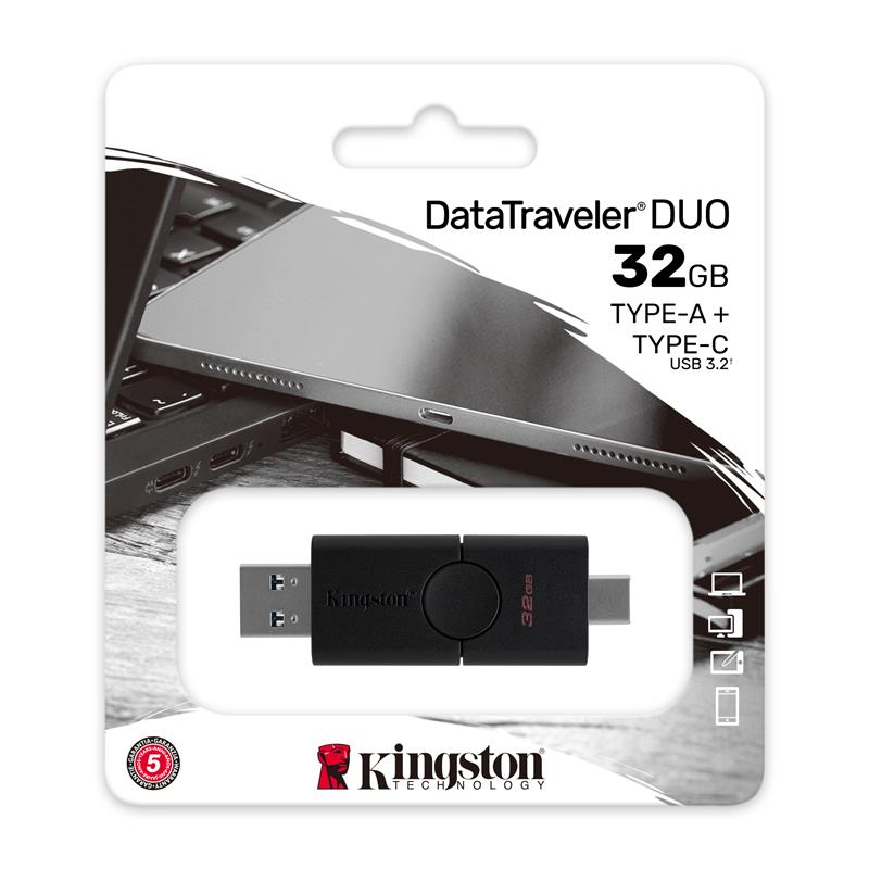 Накопичувач Kingston 32GB USB 3.2+Type-C DT Duo