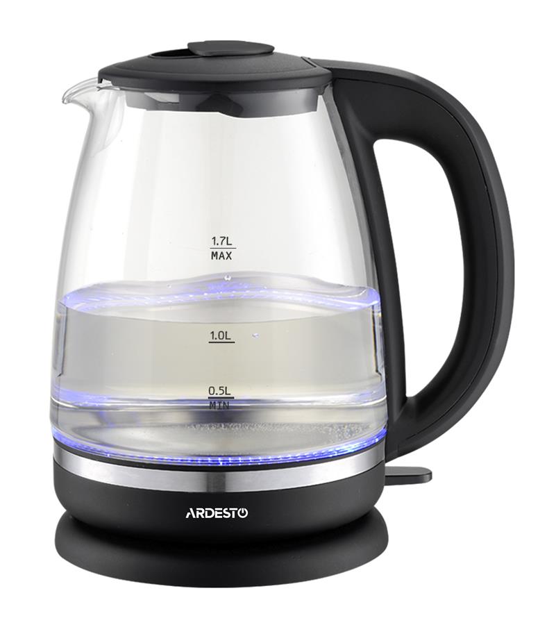 Електрочайник Ardesto EKL-F100 1.7л/2150Вт/strix контроль/корпус скло/чорний