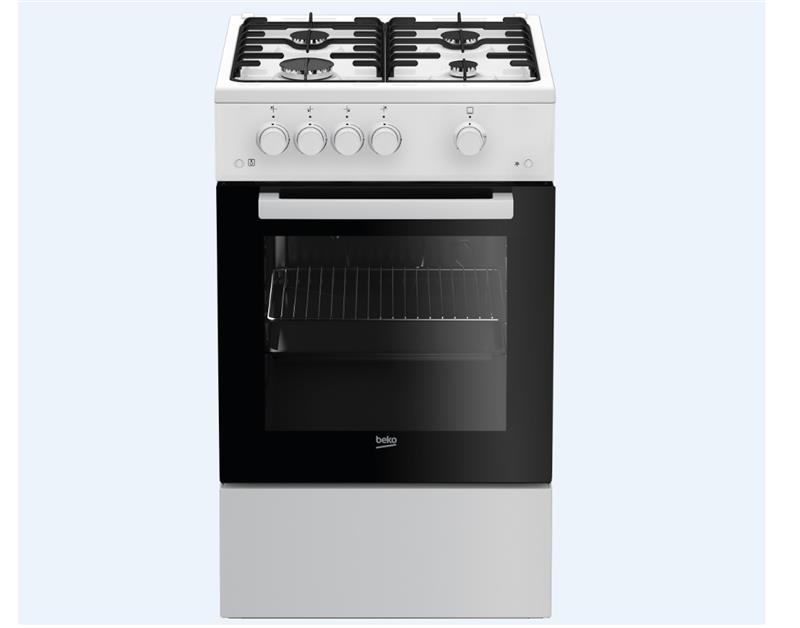 Плита газова Beko FSG52010FW - 50х60 см/4 конф./емал. решітки/газ-контроль/50л./білий