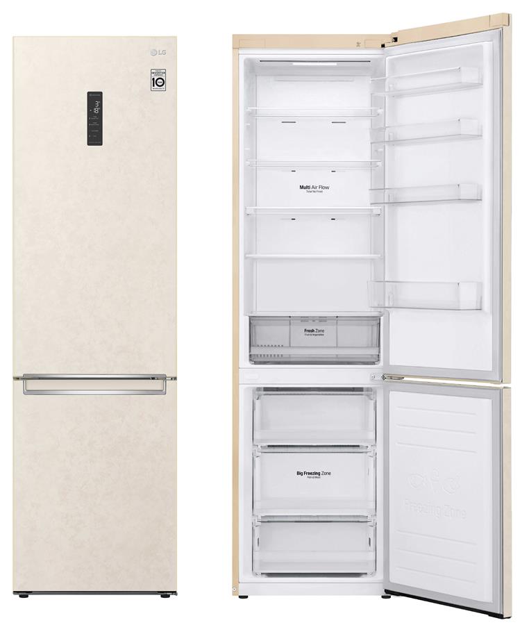 Холодильник с нижн. мороз. камерою LG GA-B509SESM, 203х68х60см, 2 дв., Холод.відд. - 277л, Мороз. відд. - 107л, A++, NF, Інв., З