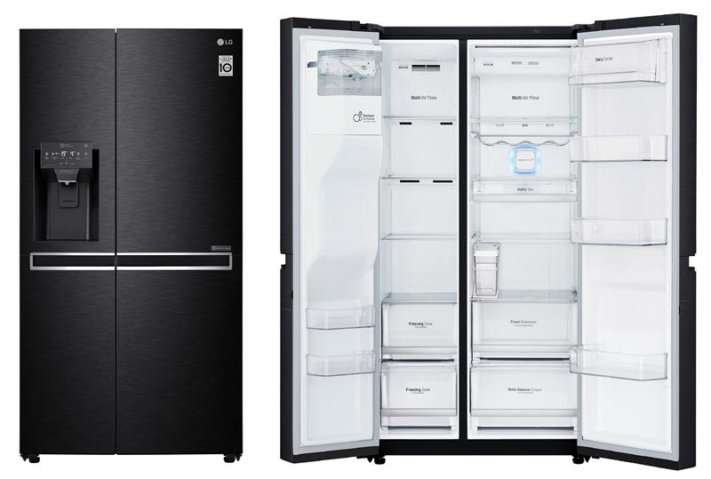 Холодильник SBS LG GC-L247CBDC, 179х74х91см, 2 дв., Холод.відд. - 405л, Мороз. відд. - 196л, A+, NF, Лінійний , Зона свіжості, Зовнішній дисплей, Чорний матовий