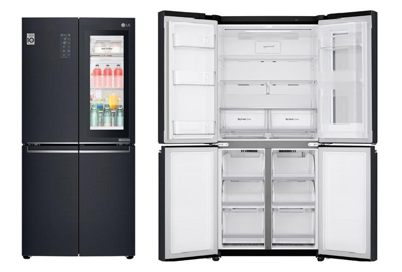 Холодильник Multy Doors LG GC-Q22FTBKL, 179х73х84см, 4 дв., Холод.відд. - 315л, Мороз. відд. - 143л, A+, NF, Лінійний , Зона свіжості, Зовнішній дисплей, Чорний