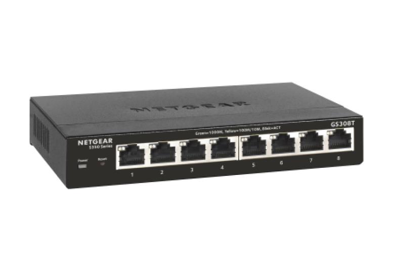 Комутатор NETGEAR GS308P 4xGE PoE, 4xGE, некерований