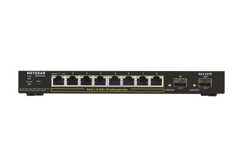 Комутатор NETGEAR GS310TP 8xGE PoE+, 2xGE SFP, керований L2