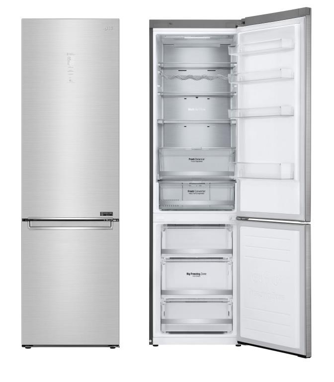 Холодильник с нижн. мороз. камерой LG GW-B509PSAX, 203х68х60см, 2 дв., Холод.відд. - 277л, Мороз. відд. - 107л, A+++-10%, NF, Лінейний, Зона свіжості, Зовнішній