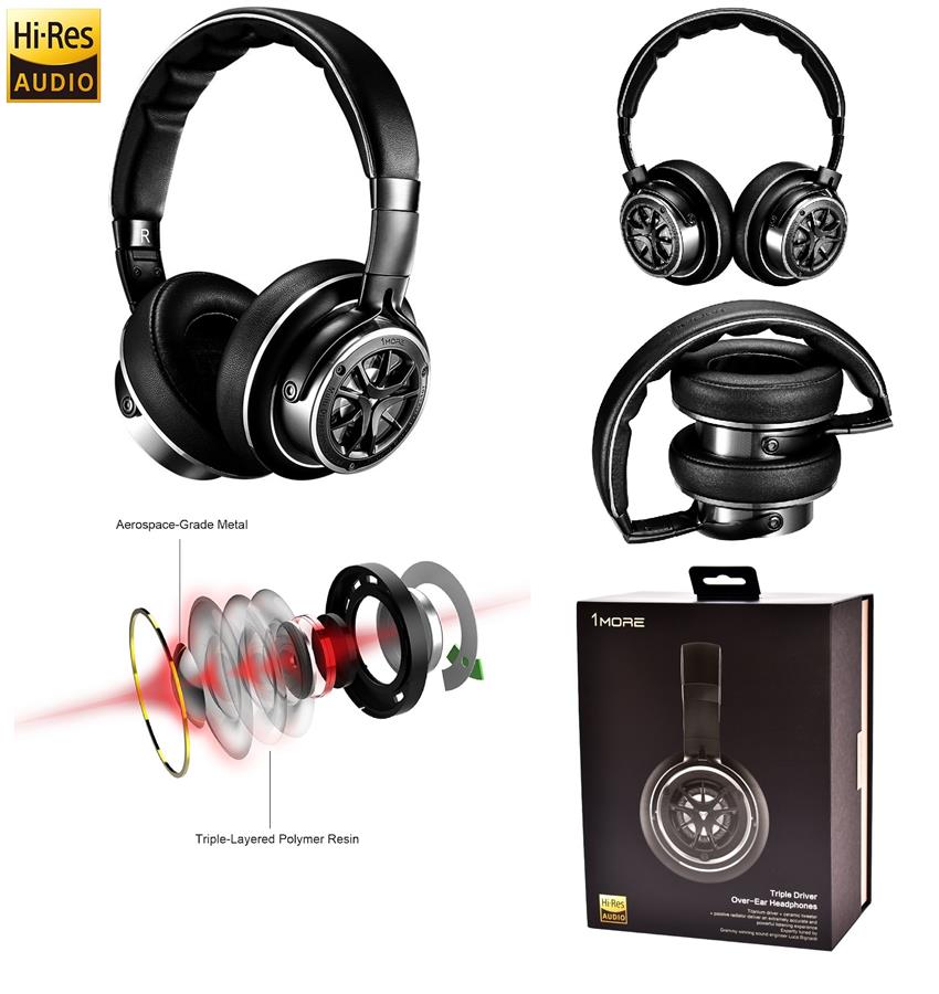 Навушники 1MORE H1707 Triple Driver Over-Ear Mic Silver