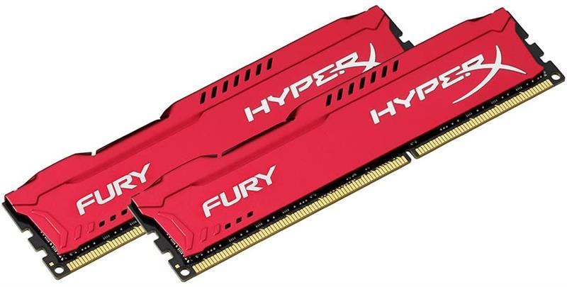 Пам'ять до ПК Kingston DDR3 1600 16GB KIT (8GBx2) HyperX Fury Red