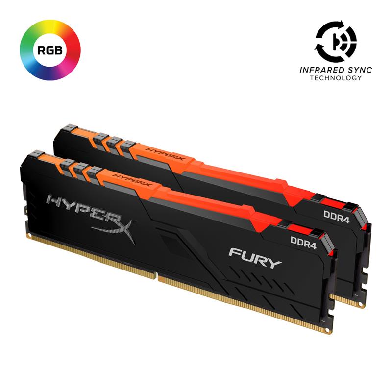 Пам'ять до ПК Kingston DDR4 2666 32GB KIT (16GBx2) HyperX Fury RGB