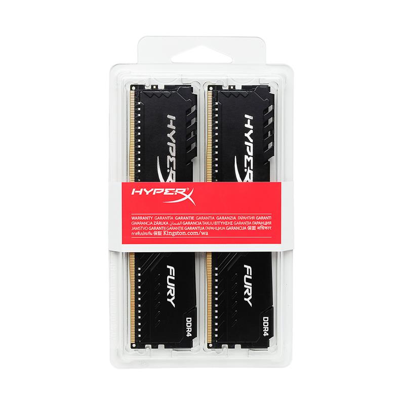 Пам'ять до ПК Kingston DDR4 2400 16GB KIT (8GBx2) HyperX Fury Black