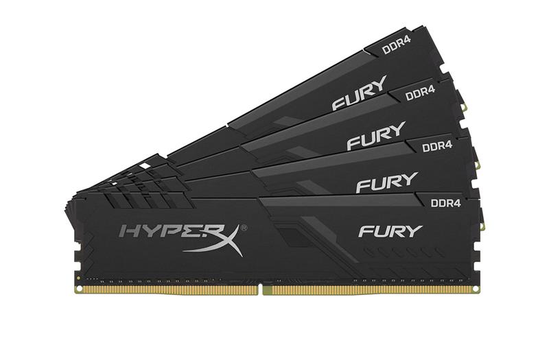 Пам'ять до ПК Kingston DDR4 2400 16GB KIT (4GBx4) HyperX Fury Black