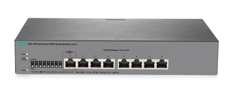 Комутатор HP 1820-8G Smart Switch, 8xGE ports, L2, PoE Input, LT Warranty